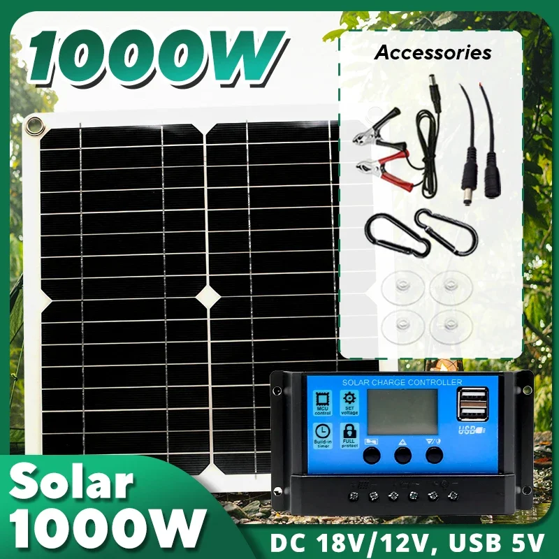 Solar Emergency Charger - Kit de panneau solaire 1000W, cellule